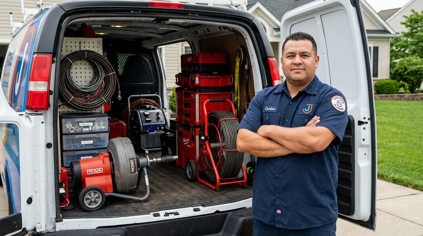 Professional drain cleaning equipment and Johns Plumbing LLC plumber in League City