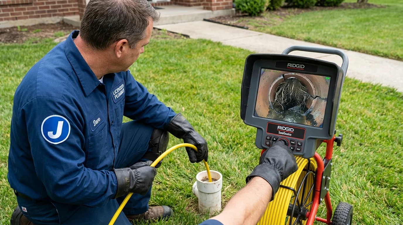 Sewer camera inspection being performed by Johns Plumbing LLC in League City